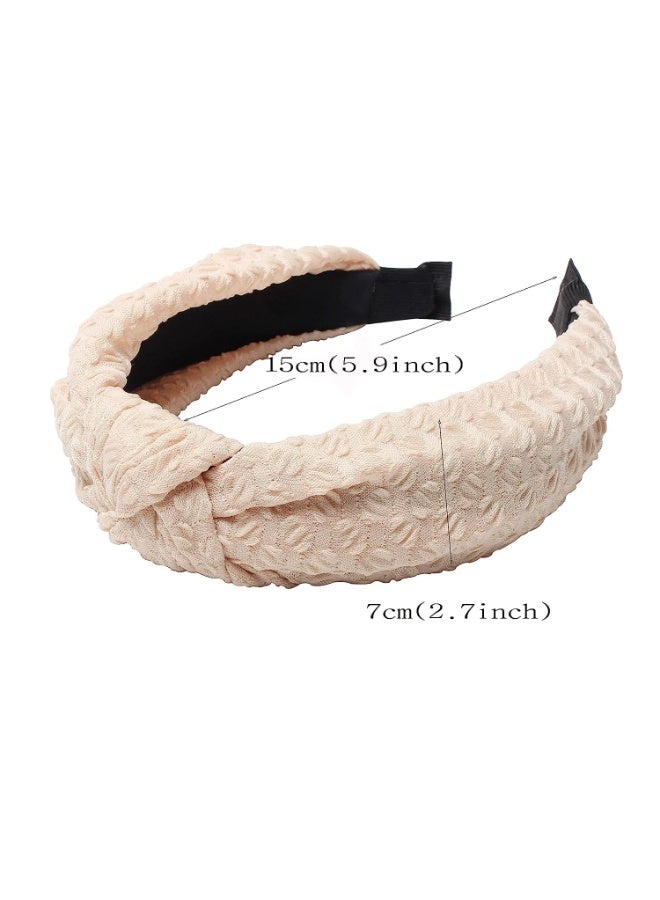 ChicAbode 3PK الأسود عقدة Headbands للنساء العصابات الشعر واسعة الدانتيل البني عدم الانزلاق موضة الشعر هوب الصلبة هيرباند للفتيات إكسسوارات الشعر - Image 2